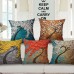 3D Vintage Flower Cotton Linen Pillow Case Waist Cushion Cover Bags Home Car Decor
