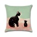 45CM Cartton Black Car B-eer Cotton Linen Cushion Cover Square Pillow Case Sofa Pillowcase