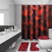 4Pcs/Set Bathroom Shower Curtain Set with Hooks Washable Toilet Seat Cover Pedestal Rug Lid Toilet