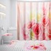 4Pcs/Set Bathroom Shower Curtain Set with Hooks Washable Toilet Seat Cover Pedestal Rug Lid Toilet