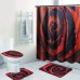 4Pcs/Set Bathroom Shower Curtain Set with Hooks Washable Toilet Seat Cover Pedestal Rug Lid Toilet