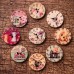 50PCS 25MM 2 Holes Decorative Clock Pattern Log Painted Round Shape Fasteners Buttons