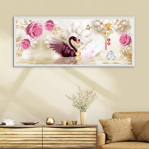 DIY Embroidery 5D Diamond Painting Swan Cross Stitch Full Bead Kit Home Decor