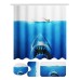 Deep Sea Shark 3D Printing Bathroom Shower Curtain Toilet Cover Mat Non-Slip Rug Sets