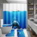 Deep Sea Shark 3D Printing Bathroom Shower Curtain Toilet Cover Mat Non-Slip Rug Sets