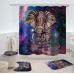 Elephant Bathroom Set Mouldproof Shower Curtain Non-Slip Rug Toilet Seat Cover Bath Mat Carpets Bathroom Decor