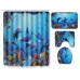 European Marine Blue Whale Style Shower Curtain Non-Slip Mats Bath Carpets Toilet Seat Cover Floor Mat Bathroom Decoration