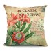 Flowers Pattern Quote Pillow Case Sparkly and Colorful Cotton Linen Vintage Style Cushion Cover