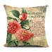 Flowers Pattern Quote Pillow Case Sparkly and Colorful Cotton Linen Vintage Style Cushion Cover