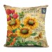 Flowers Pattern Quote Pillow Case Sparkly and Colorful Cotton Linen Vintage Style Cushion Cover