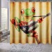 Frog Playing Guitar Bathroom Shower Curtain Anti-skid Bath Carpet Rugs Toilet Seat Cover Bath Mat Set