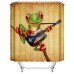 Frog Playing Guitar Bathroom Shower Curtain Anti-skid Bath Carpet Rugs Toilet Seat Cover Bath Mat Set