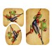 Frog Playing Guitar Bathroom Shower Curtain Anti-skid Bath Carpet Rugs Toilet Seat Cover Bath Mat Set