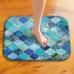 Honana BX-29 40x60cm 3D Painting Spiral Pattern Coral Fleece Mat Absorbent Bathroom Anti Slip Carpet