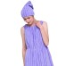 Honana BX-R962 Soft Bathrobe Women Bath Dress Microfiber Cozy Spa Bath Skirt with Bath Cap