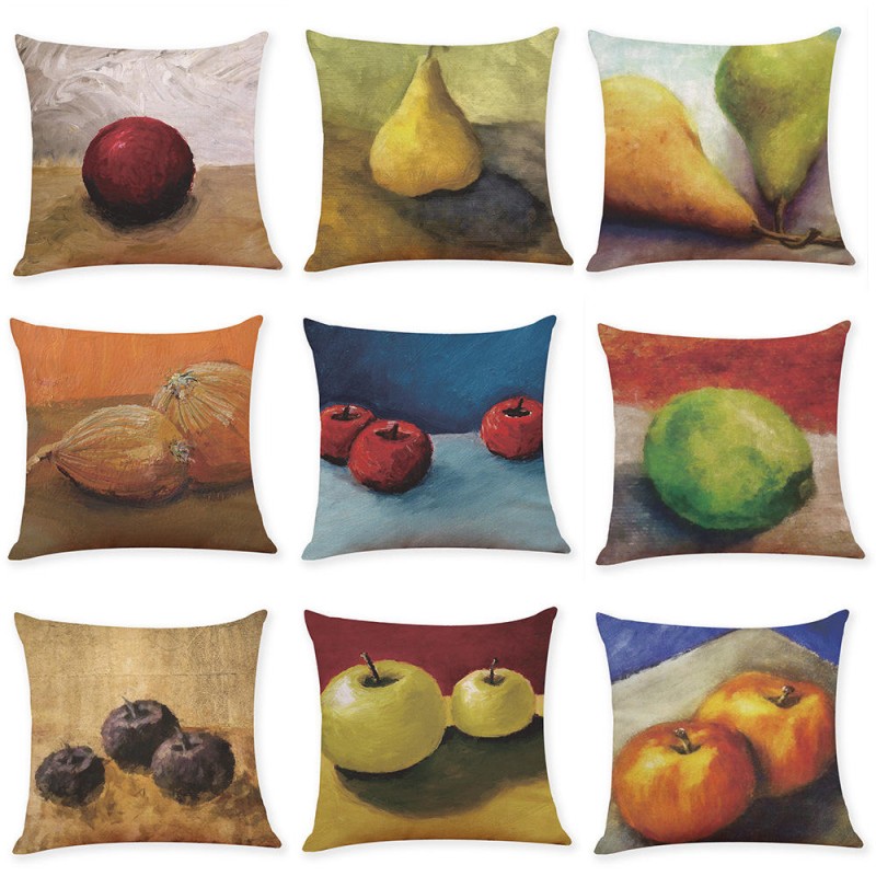 Honana BX Fruit Oil Painting Luxury Cushion Cover Graffi Style Throw Pillow Case Pillow Covers