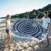 Honana WX-992 150cm Bohemian Style Thin Tassel Beach Towel Round Silk Scarf Bed Sheet Tapestry