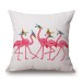 Honana WX-D2 45x45cm Vintage Flamingos Cotton Linen Throw Pillow Case Christmas Waist Cushion Cover