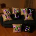 Honana WX-K33 Creative LED Lights Letter Pillowcase Plush Soft Pillow Cushion Cover Christmas Home Decor