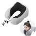 Memory Foam Travel Pillow U-Shaped Lightweight Neck Support with Unique Circular Design Ideal for Long Flights and Sitting in Chairs Available in Navy Blue Black Pink Grey