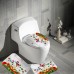 Merry Christmas Bell Waterproof Bathroom Shower Curtain Bath Mats Toilet Cover