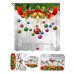 Merry Christmas Bell Waterproof Bathroom Shower Curtain Bath Mats Toilet Cover