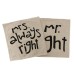 Mr Right Mrs Always Right Creative Signature Cotton Linen Pillow Cover Bed Sofa Car Pillowcase