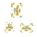 Non Slip Sunflower Pattern Toilet Cover Mat Polyester Fabric Shower Curtains Set For Bathroom