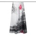 Paris Eiffel Tower Style Waterproof Bathroom Shower Curtain and Pedestal Toilet Seat Lid Bath Mat