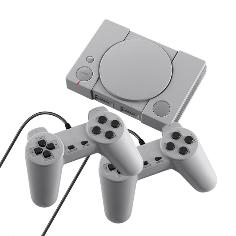 DATA FROG PS1 TV Game Console Mini 8-bit 620 Classical Games Retro Mini Video Game Player with Gamepad Game Controller