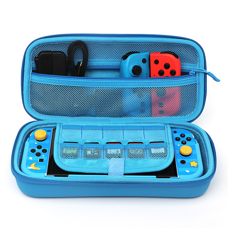 DOBE Switch OLED Host Storage Case Portable Zipper Cover Layered Handbag with Card Box Thumb Grips for Game Console Joystick Gamepad Game Card