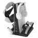 for PS5 Mutifunctional Dissipation Base PSVR2/PS5 Controllers Charging Base with Display Light Can Accommodate Helmet/Earphone