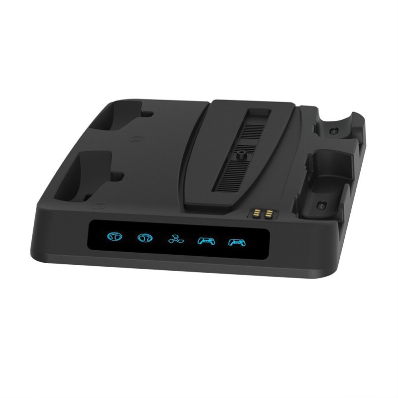for PS5 Mutifunctional Dissipation Base PSVR2/PS5 Controllers Charging Base with Display Light Can Accommodate Helmet/Earphone