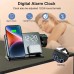 W669 15W Wireless Charger Fast Wireless Charging Station with Alarm Clock for Smart Phones for iPhone 15 14 13 for Huawei Mate60 Pro for Samsung Galaxy Z Flip4 for Apple Watch for Airpods