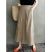 Solid Loose Pocket Elastic Waist Wide Leg Pants