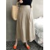 Solid Loose Pocket Elastic Waist Wide Leg Pants