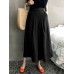 Solid Loose Pocket Elastic Waist Wide Leg Pants