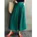 Solid Loose Pocket Elastic Waist Wide Leg Pants