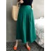 Solid Loose Pocket Elastic Waist Wide Leg Pants