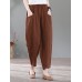 Solid Pocket Casual Cotton Pants