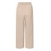 Women 100% Cotton Side Pockets Solid Color Elastic Waist Ankle Length Casual Pants