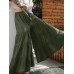 Women Flare Swing Wide Leg Pants Casual High Waist Culottes Skirt