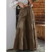 Women Flare Swing Wide Leg Pants Casual High Waist Culottes Skirt