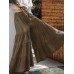 Women Flare Swing Wide Leg Pants Casual High Waist Culottes Skirt