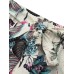 Women High Elastic Waist Floral Print Belted Side Pocket Vintage Pants