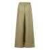 Women Pure Color High Elastic Waist Simple Wide Leg Pants With Pocket