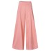 Women Solid Color High Waist Zipper Wide Leg Pants With Pocket