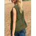 Cotton Solid Round Neck Sleeveless Casual Tank Top