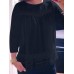 Lace Panel Hollow Crew Neck Blouse For Women