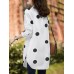 Polka Dot Button Split Long Sleeve Stand Collar Casual Shirt